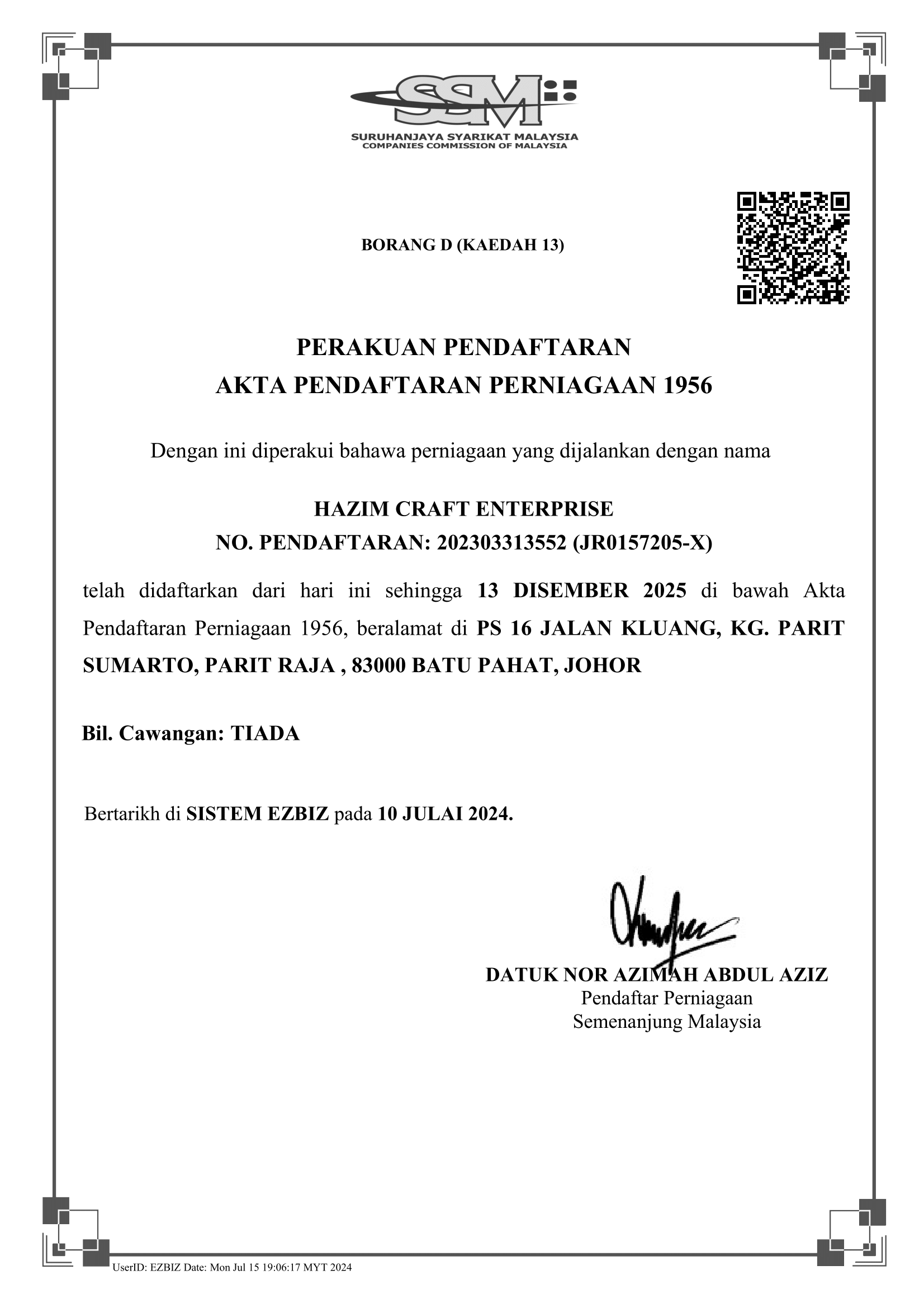Sijil SSM